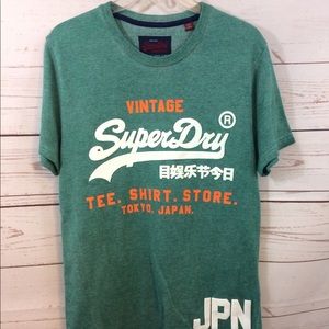 Superdry Vintage Logo T-shirt (Fits like a US M) Mint-Green w/ White/Orange Logo